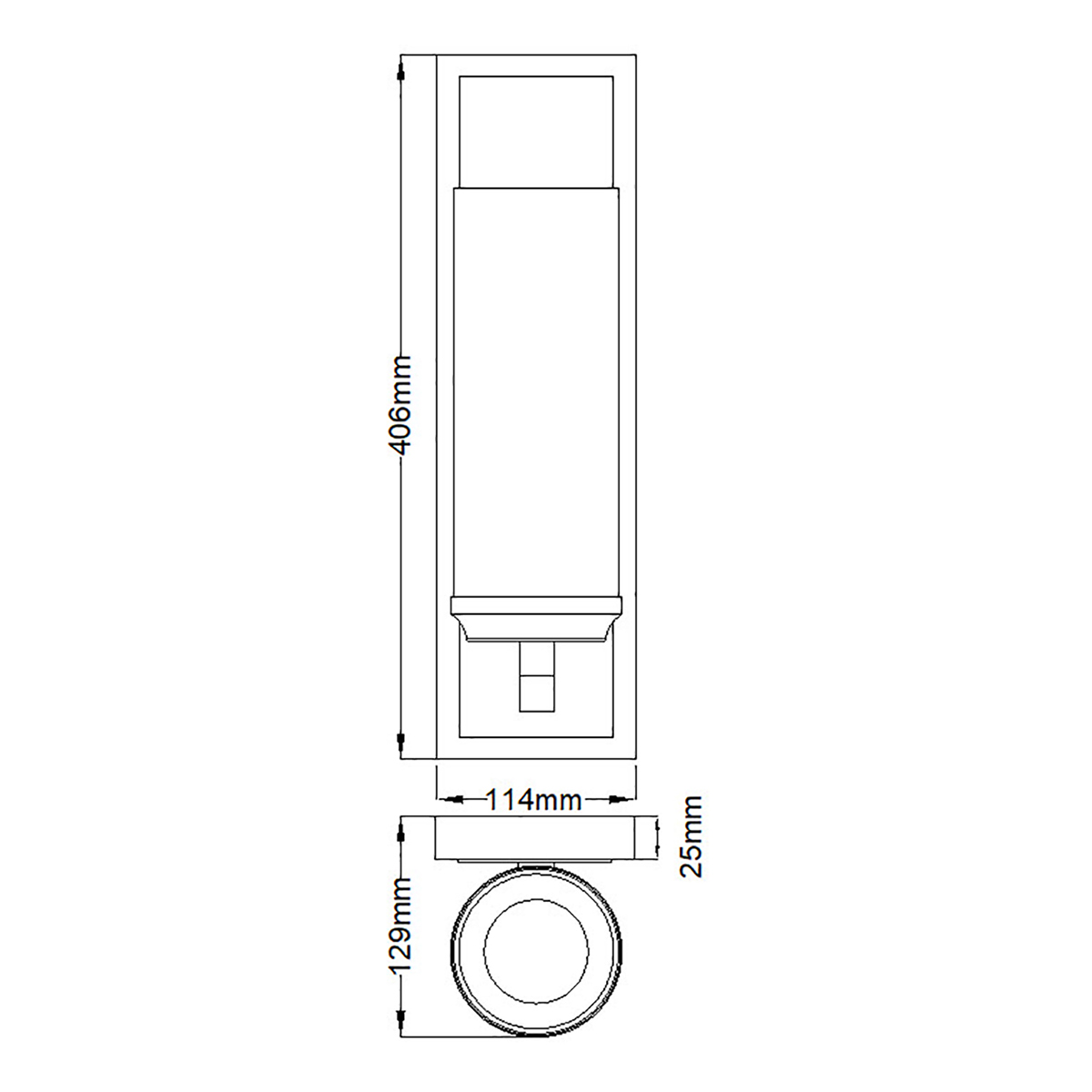 Бра для ванных комнат с белым цилиндрическим плафоном на прямоугольном основании цвета хром Feiss в Москве