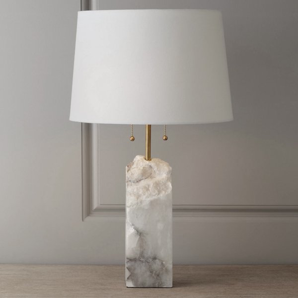   Regina Andrew Raw Alabaster Lamp   Bianco   | Loft Concept 
