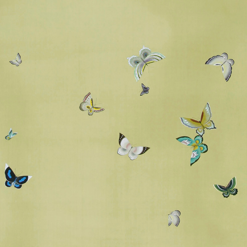   Butterflies Special Colourway on Pea Green dyed silk    | Loft Concept 