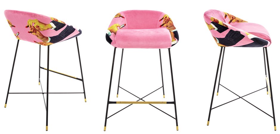Барный стул Seletti High Stool Pink Lipsticks - фото