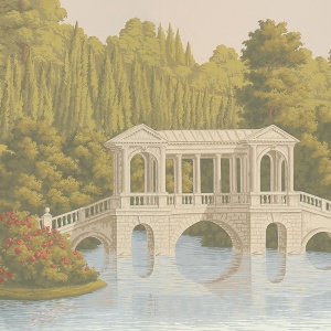 Обои ручная роспись English Landscape Special Colourway on scenic paper 2