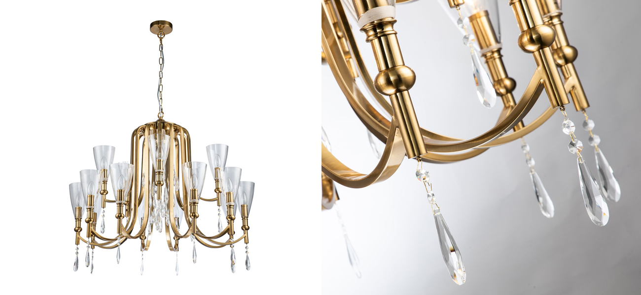 Люстра с хрустальными подвесками Rosalia D90 см - фото