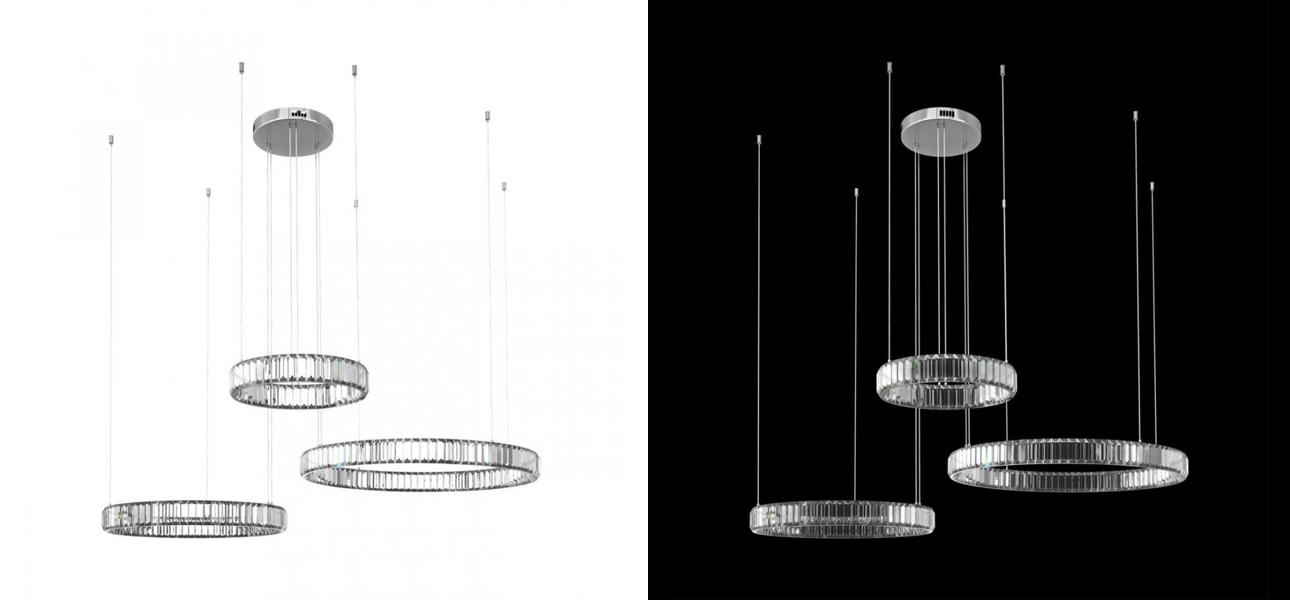 Люстра Триптих Crystal Ring Серебро - фото