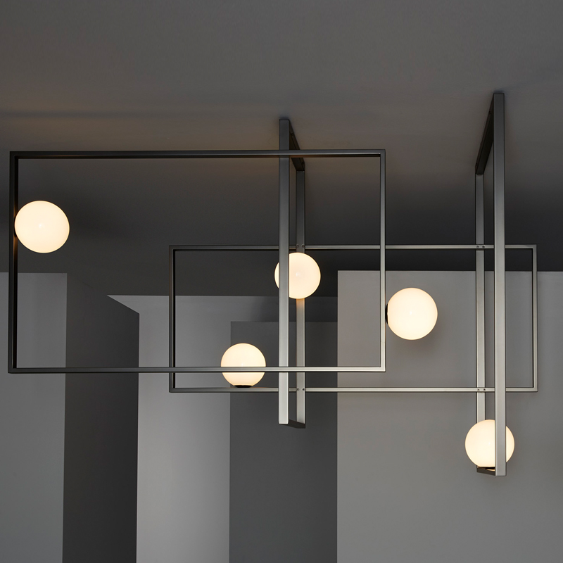  Mondrian Glass Venicem Ceiling Lamp graphite        | Loft Concept 