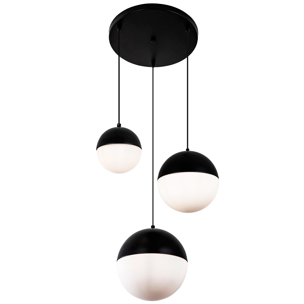 

Каскадный светильник с 3-мя плафонами шары Ponzio Flos Cascade Trio Black Sphere Hanging Lamp