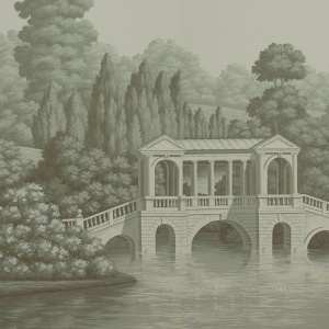 Обои ручная роспись English Landscape Crystal Grey on scenic paper
