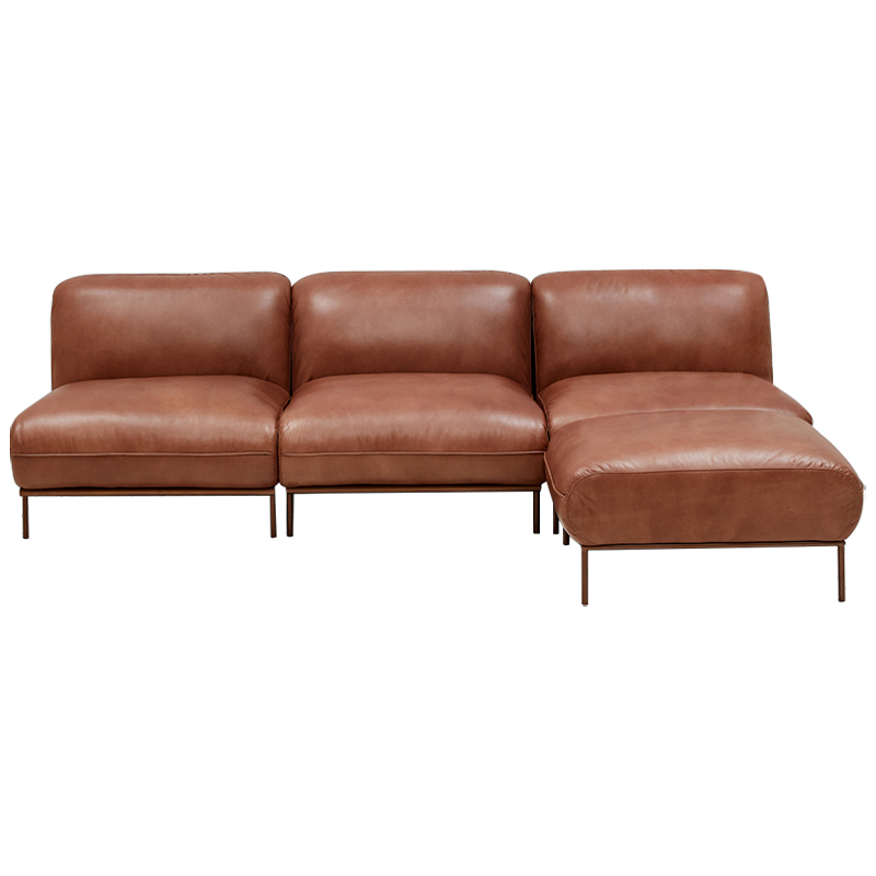 Угловой кожаный диван Macaire Leather Sofa