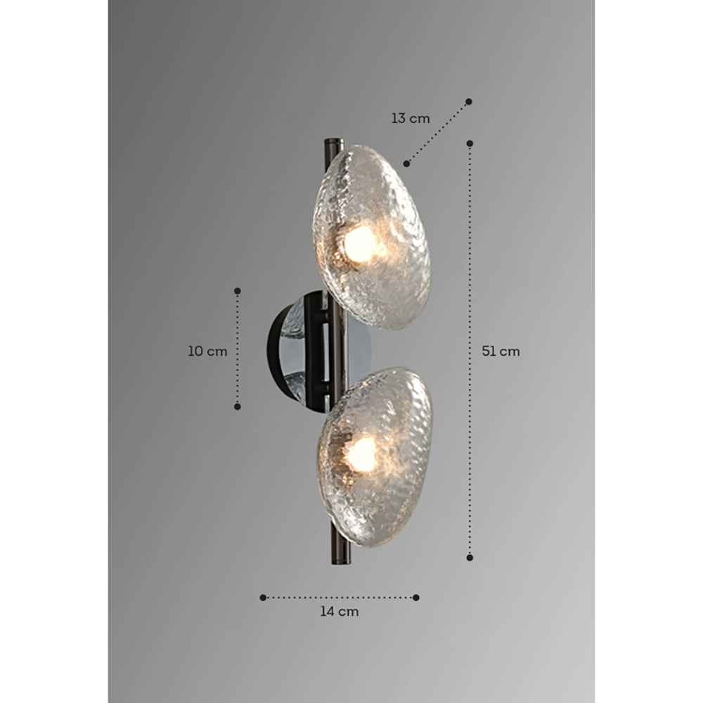 Бра LINDIS FROST LONG WALL 2 лампы Прозрачное стекло в Москве