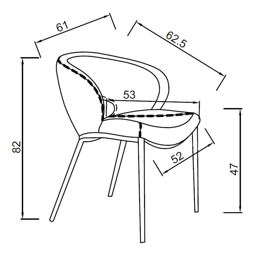 Стул обеденный кремовый из экокожи Futuristic Chair в Москве