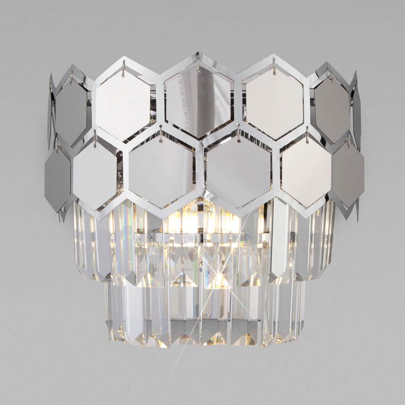  Hanging Hexagon Moira Sconce chrome  (Transparent)    | Loft Concept 