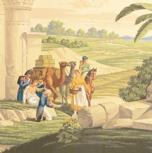 Обои ручная роспись Napoleon's Campaign in Egypt Papyrus on scenic paper