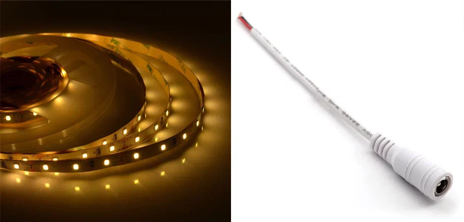 Комплект светодиодная лента 4,8W/m 60LED/m 3528SMD теплый белый с адаптером - Loft-Concept в Москве