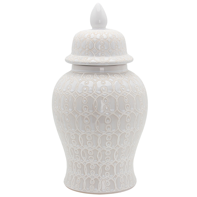    Ceramic Beige White Ornament Vase     | Loft Concept 