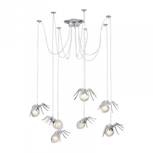 Люстра серебряная Паук Spiders lamp 7
