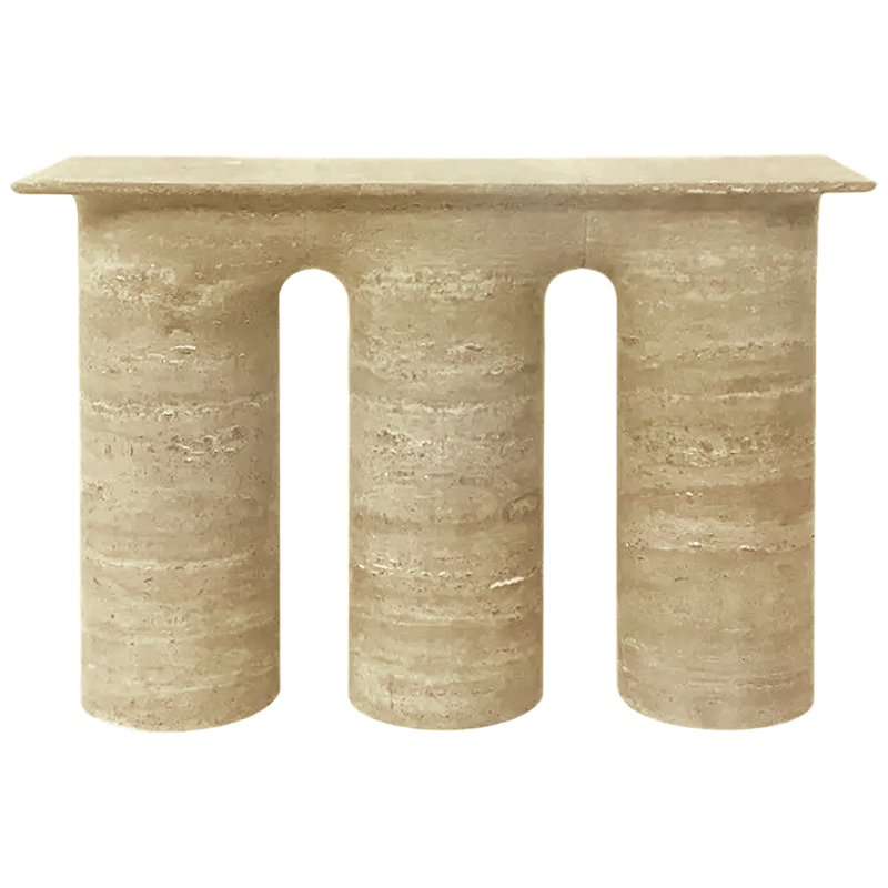  Three Columns Marble Travertine Console     | Loft Concept 