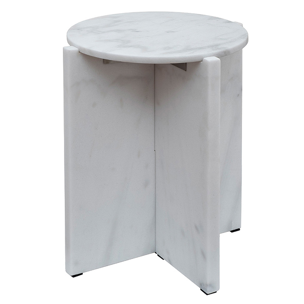 Столик журнальный круглый из белого мрамора Compact White Marble Table 47200₽
