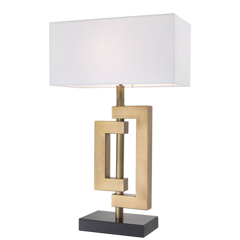 Настольная лампа Eichholtz Table Lamp Leroux brass Белый Латунь Античная полированная Черный в Москве | Loft Concept 