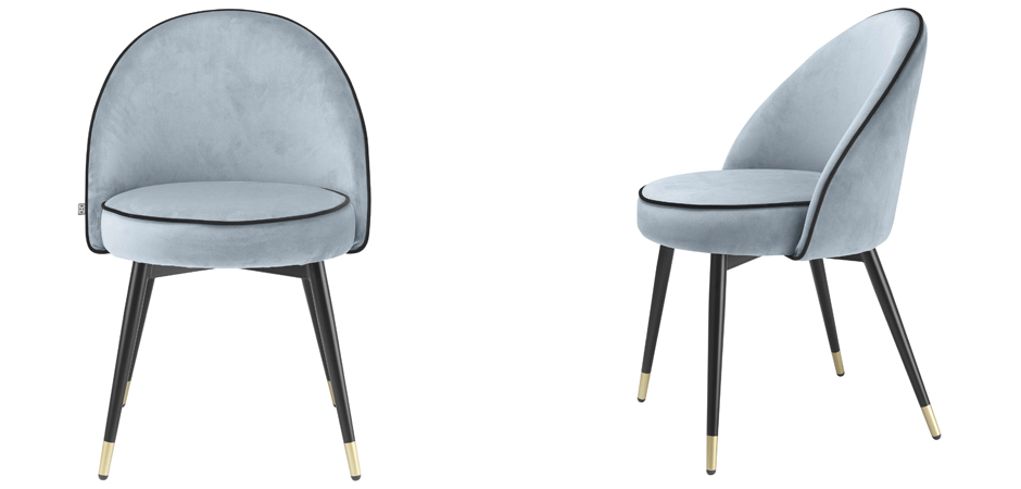 Комплект из двух стульев Eichholtz Dining Chair Cooper set of 2 blue - фото