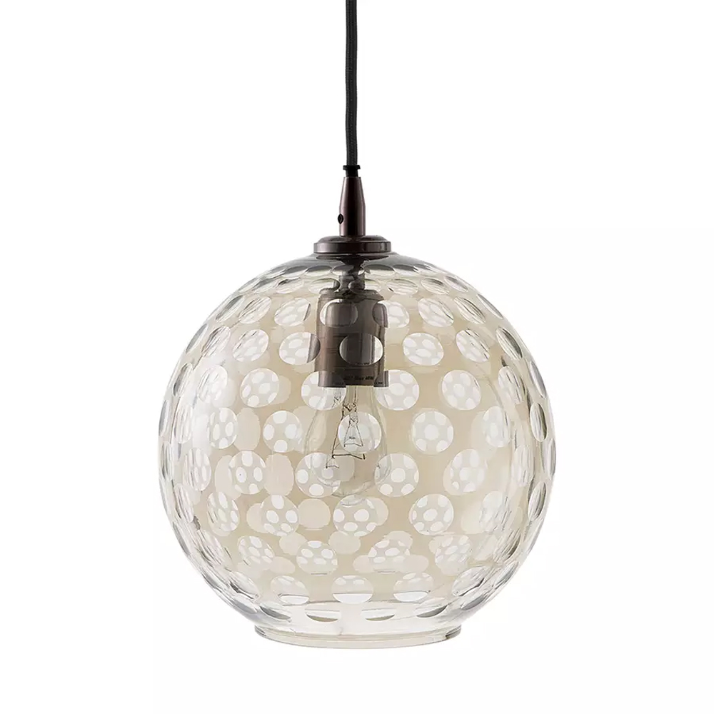 

Подвесной светильник с плафоном в форме шара из стекла с рельефным узором Glass Pattern Lamp