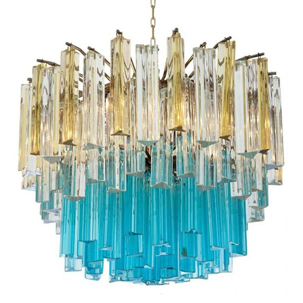 1960s Vintage Murano Glass Chandelier turquoise glass     | Loft Concept 