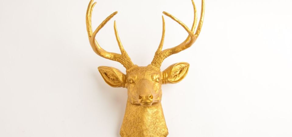 Голова оленя - Золотая - фото №2