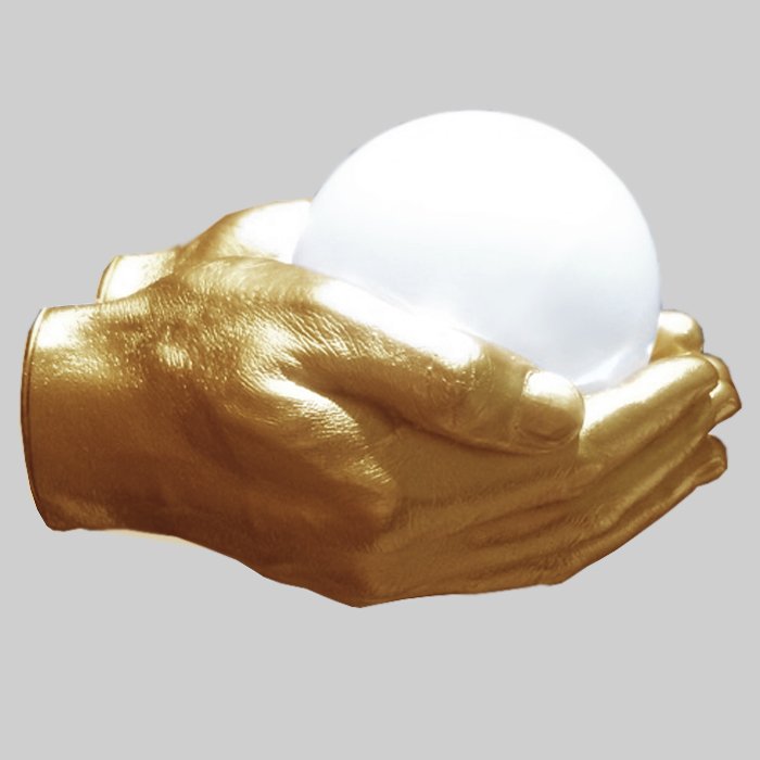  Glowing Ball In The Gold Hands    | Loft Concept 