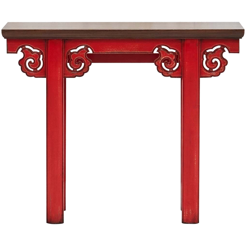 Деревянная консоль в китайском стиле красная Tang Console Table Красный Коричневый в Москве | Loft Concept 