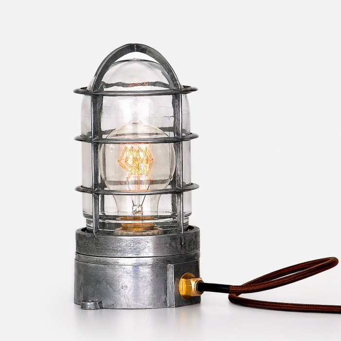   Steampunk Cage Glass Edison Table lamp    | Loft Concept 