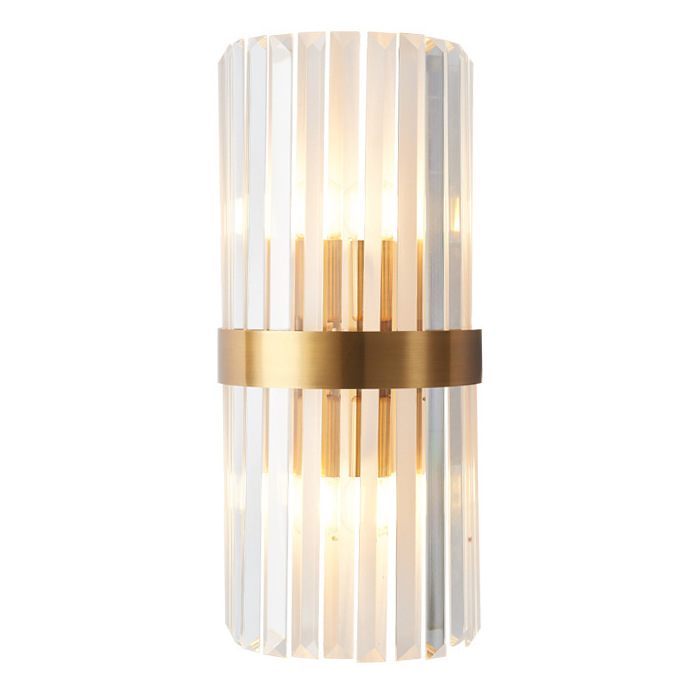 Бра Odeon Clear Glass Gold metal Wall Lamp