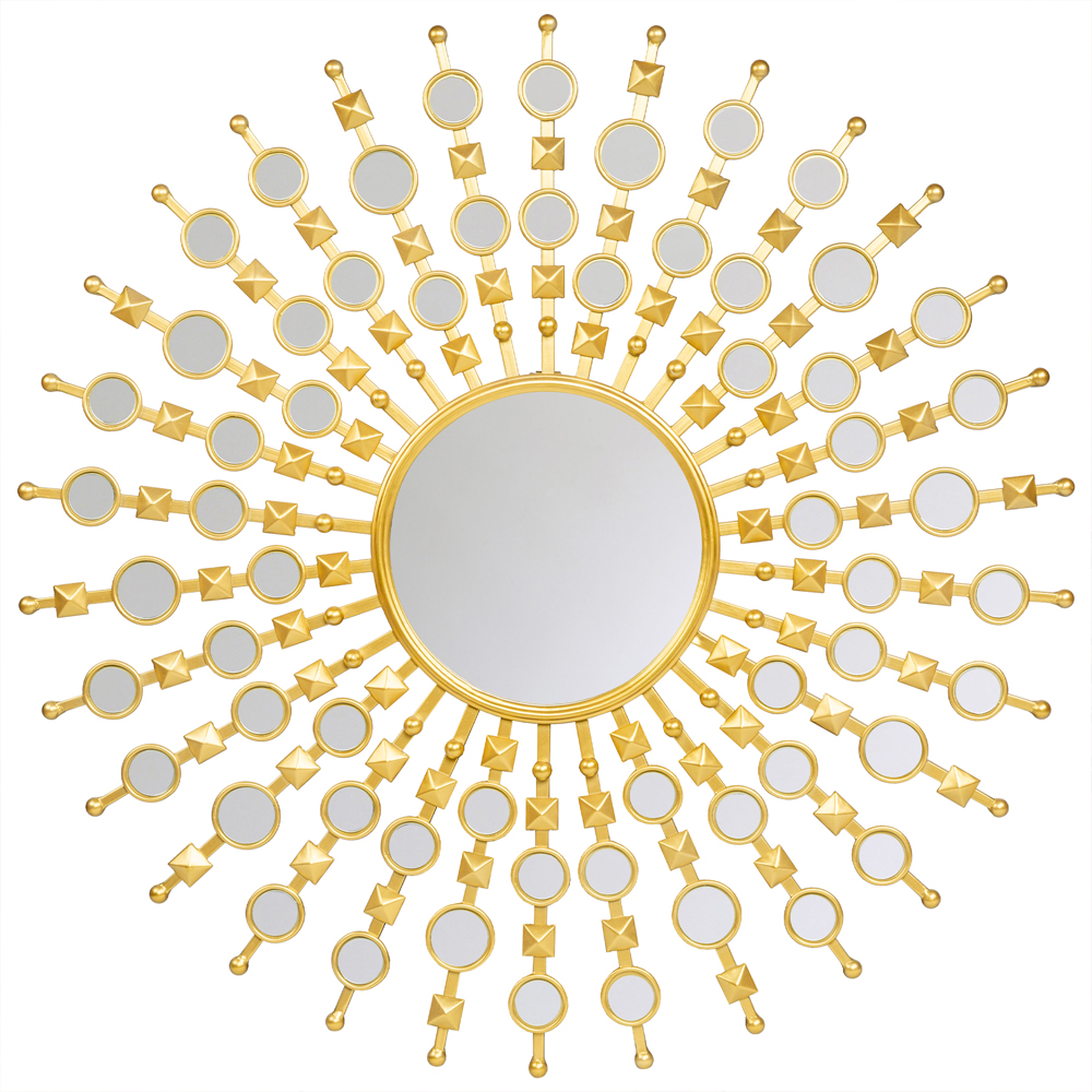

Зеркало-солнце в раме из металла с золотыми с лучами Rays of Peace