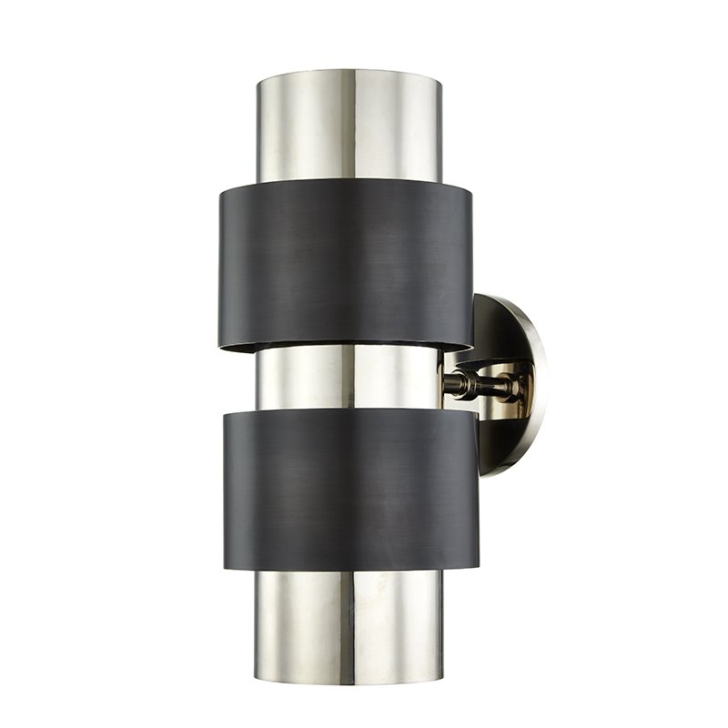  Hudson Valley 9420-PNOB Cyrus 2 Light Wall Sconce In Polished Nickel/Old Bronze Combo      | Loft Concept 