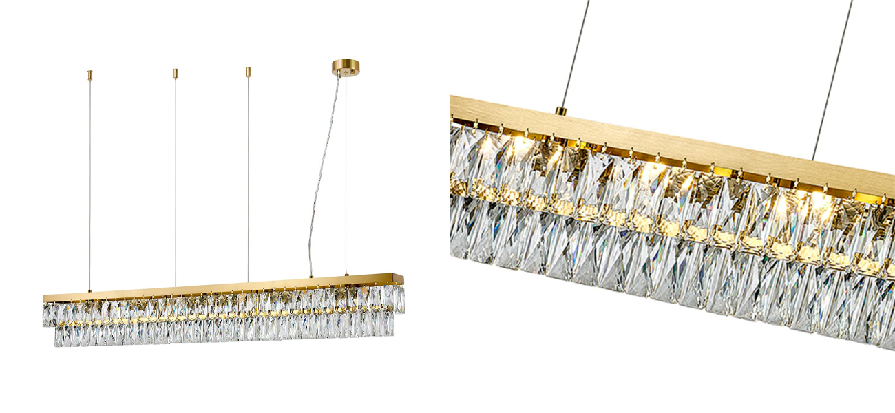 Люстра с плафоном из прозрачного хрусталя LUNET - фото