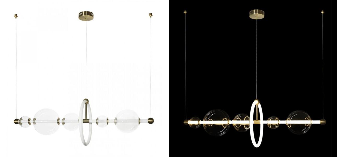 Люстра светодиодная линейная Iona Necklace белая 90 см - фото