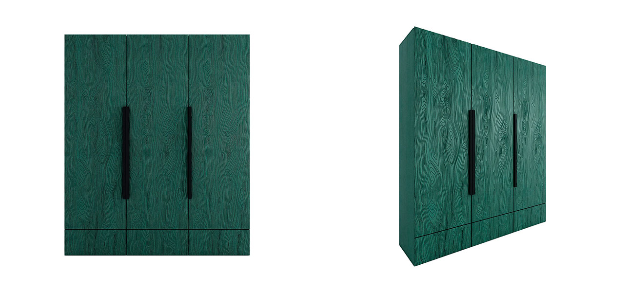 Шкаф трехстворчатый цвет зеленый Fergus - фото
