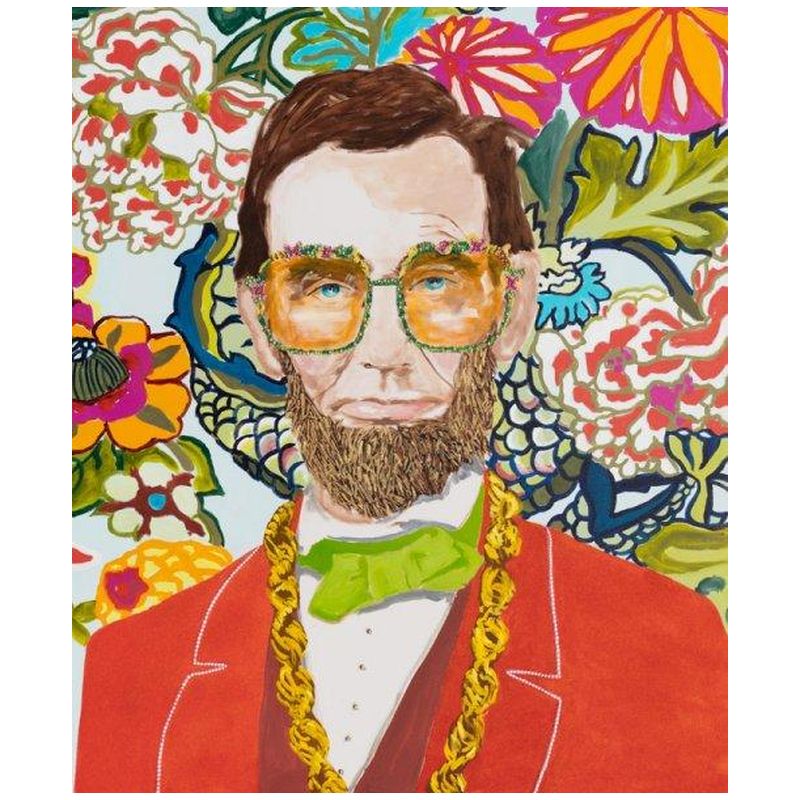  Abe Lincoln with Donkey Chain, Floral Wallpaper, and Red Jacket    | Loft Concept 