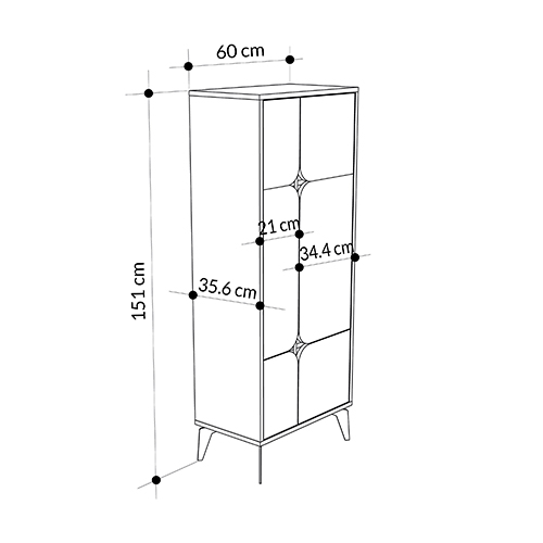 Комод белый с 4-мя дверцами на металлических ножках SPARK MULTIPURPOSE CABINET WHITE в Москве