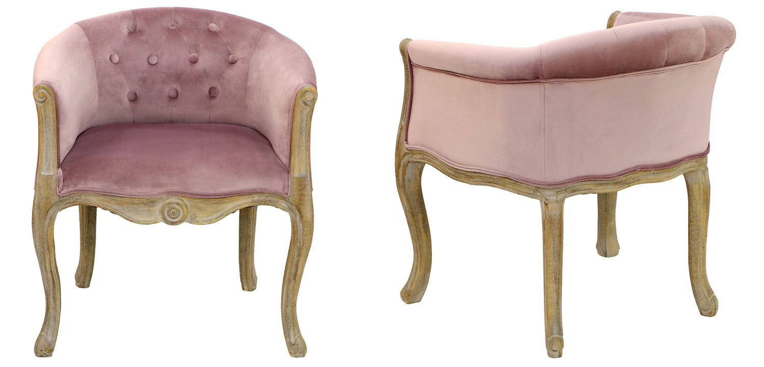 Кресло French Provence Armchair Roderic pink - фото