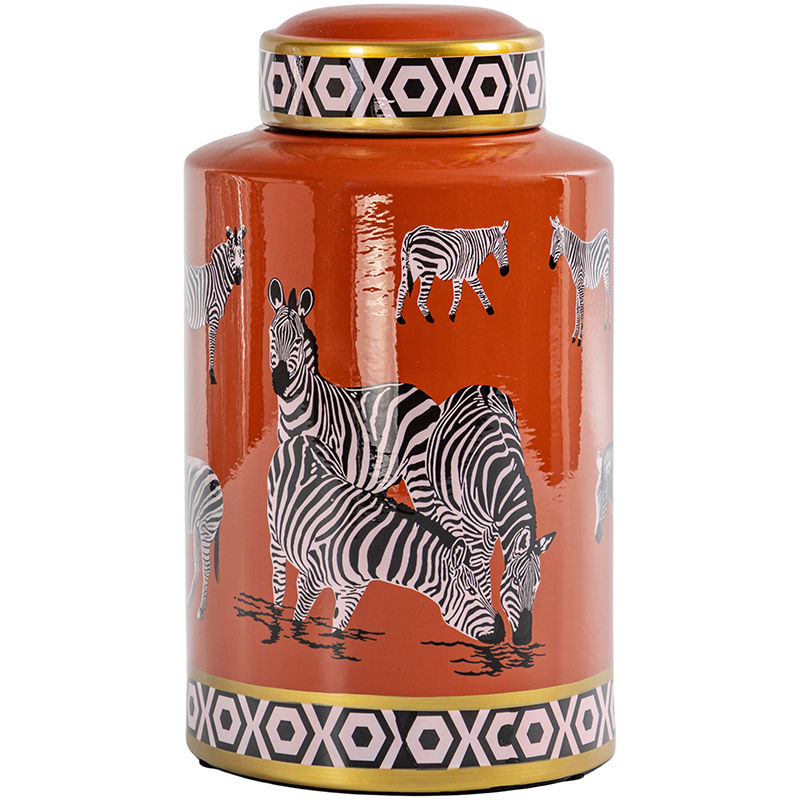 

Ваза с крышкой Zebra Orange Vase