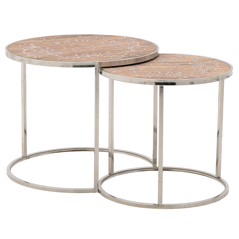

Комплект приставных столиков Malia Round Side Tables