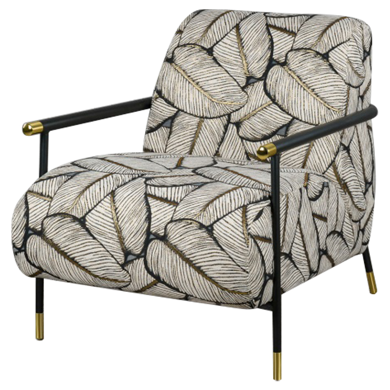 

Кресло с Цветным принтом Листья Foliage Armchair Grey