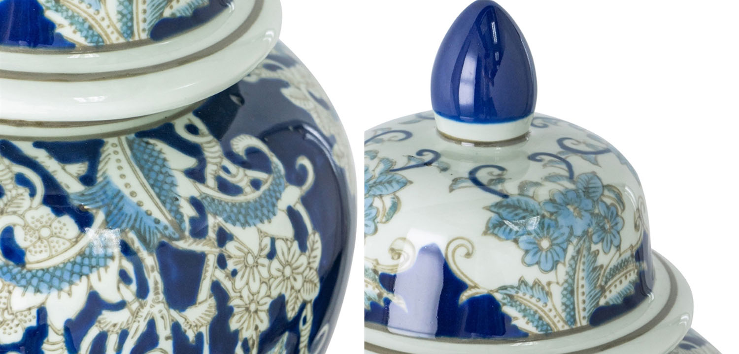 Ваза с крышкой Blue & White Ornament Vase 42 - фото №1