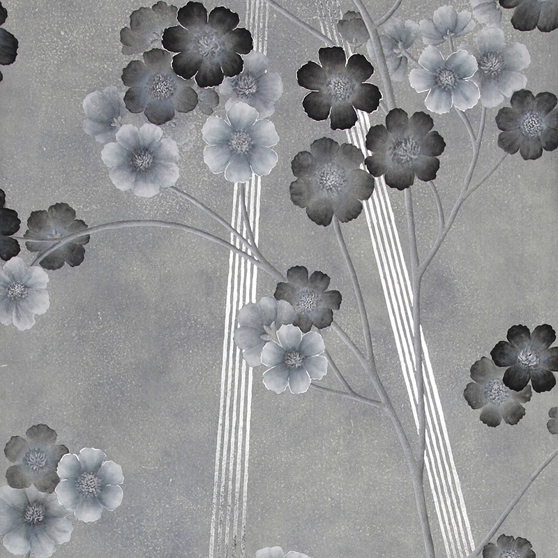    Anemones in Light Dusk colourway on Smoke painted Xuan paper    | Loft Concept 
