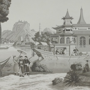 Обои ручная роспись Procession Chinoise Eau Forte on scenic paper