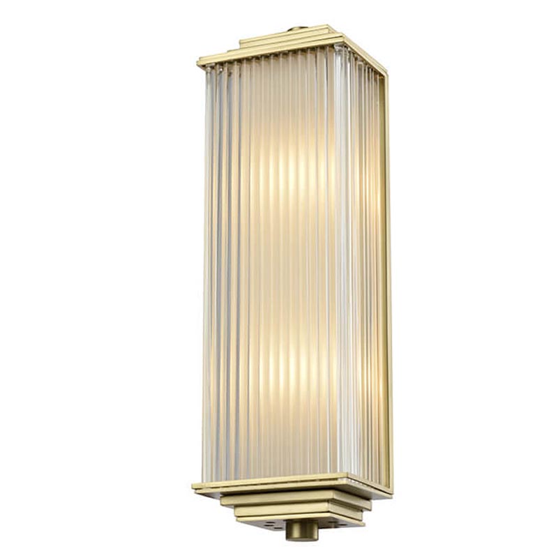  Brion Glass Rectangle Wall Lamp Brass   (Transparent)   | Loft Concept 