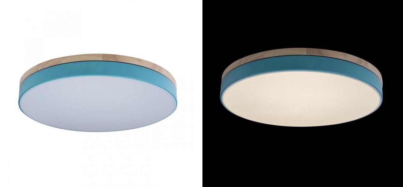 Потолочный светильник Wooden Wheels Blue диаметр 50 - фото №2