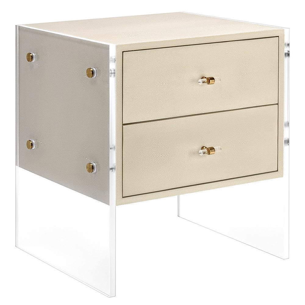 Прикроватная тумба с 2-мя ящиками на прозрачных боковых ножках Stingray Bedside table 81000₽