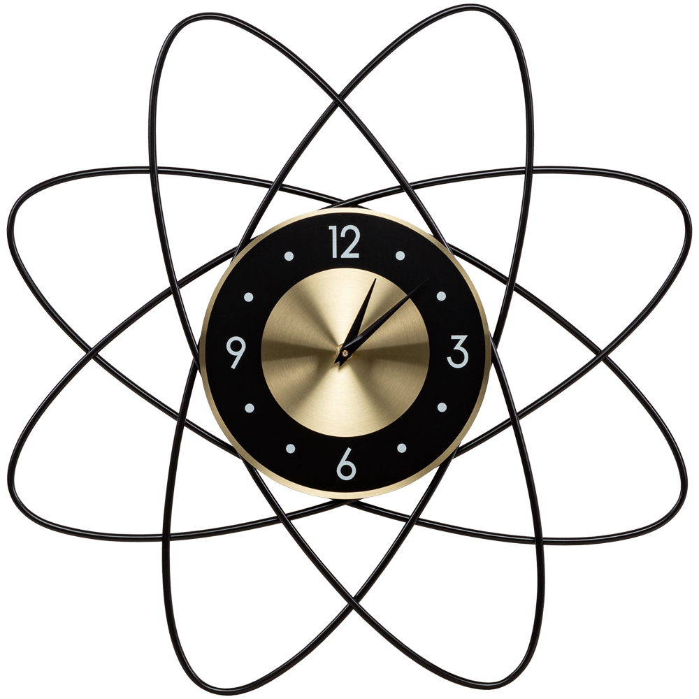 

Часы настенные металлические с чёрно-золотым циферблатом Current Time