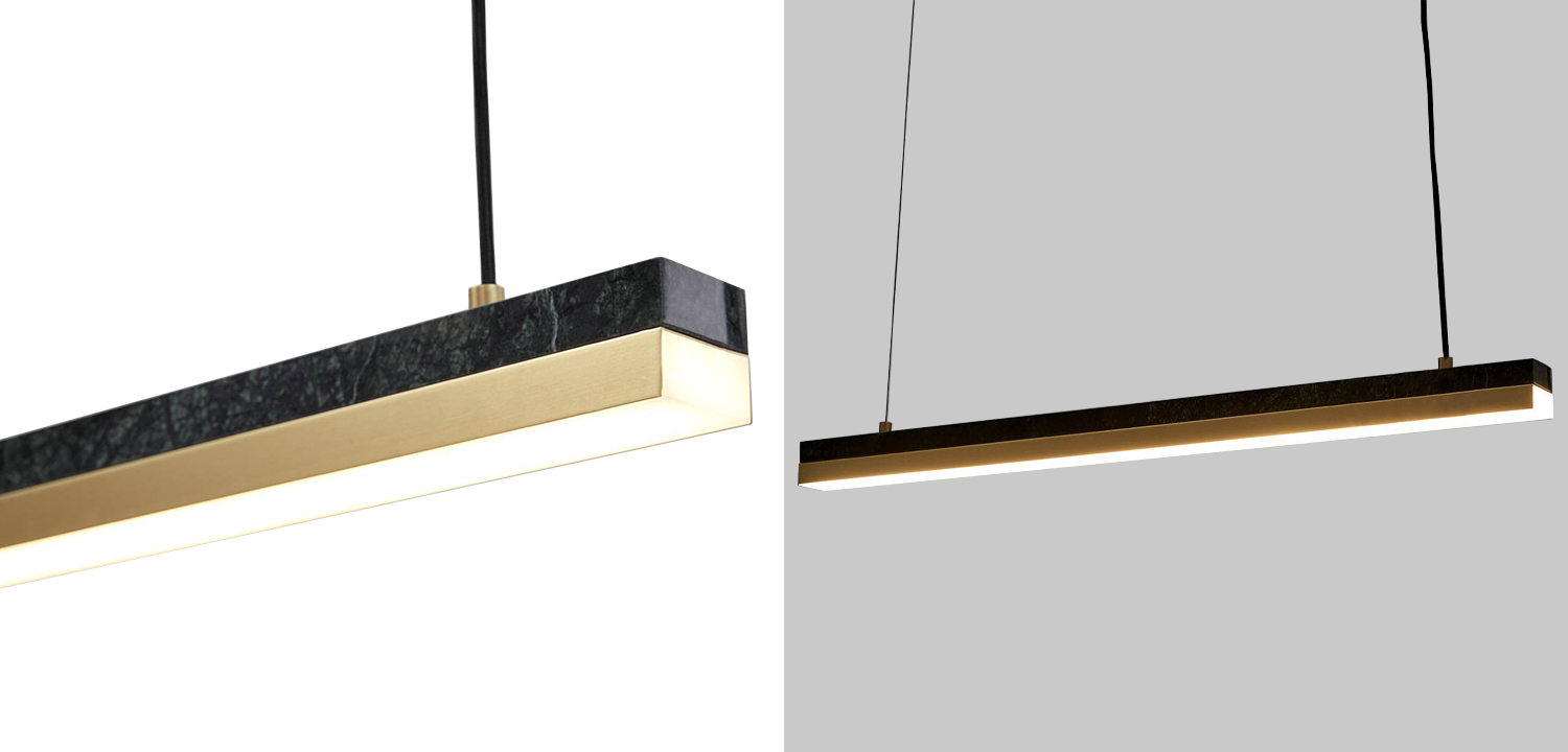 Линейный подвесной светильник Dominik Marble Linear Hanging Lamp по ...