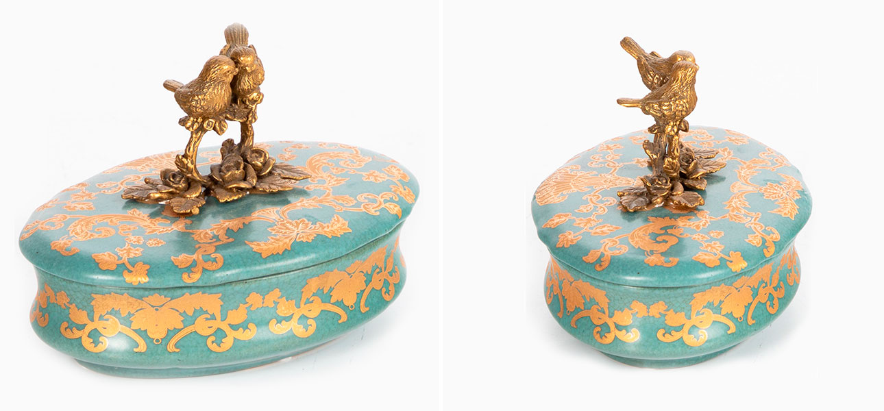 Шкатулка фарфоровая с бризовыми птичками Forest Dwellers - фото №1