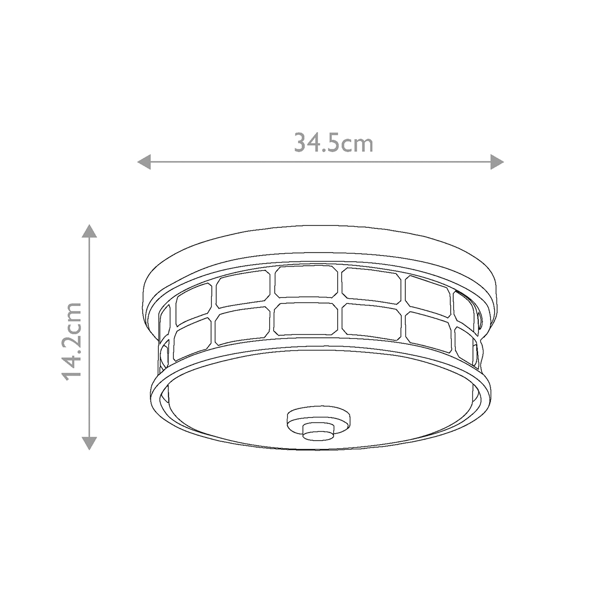 Потолочный светильник для ванных комнат цвета латунь в виде металлической клетки с геометрическими узорами Quoizel в Москве